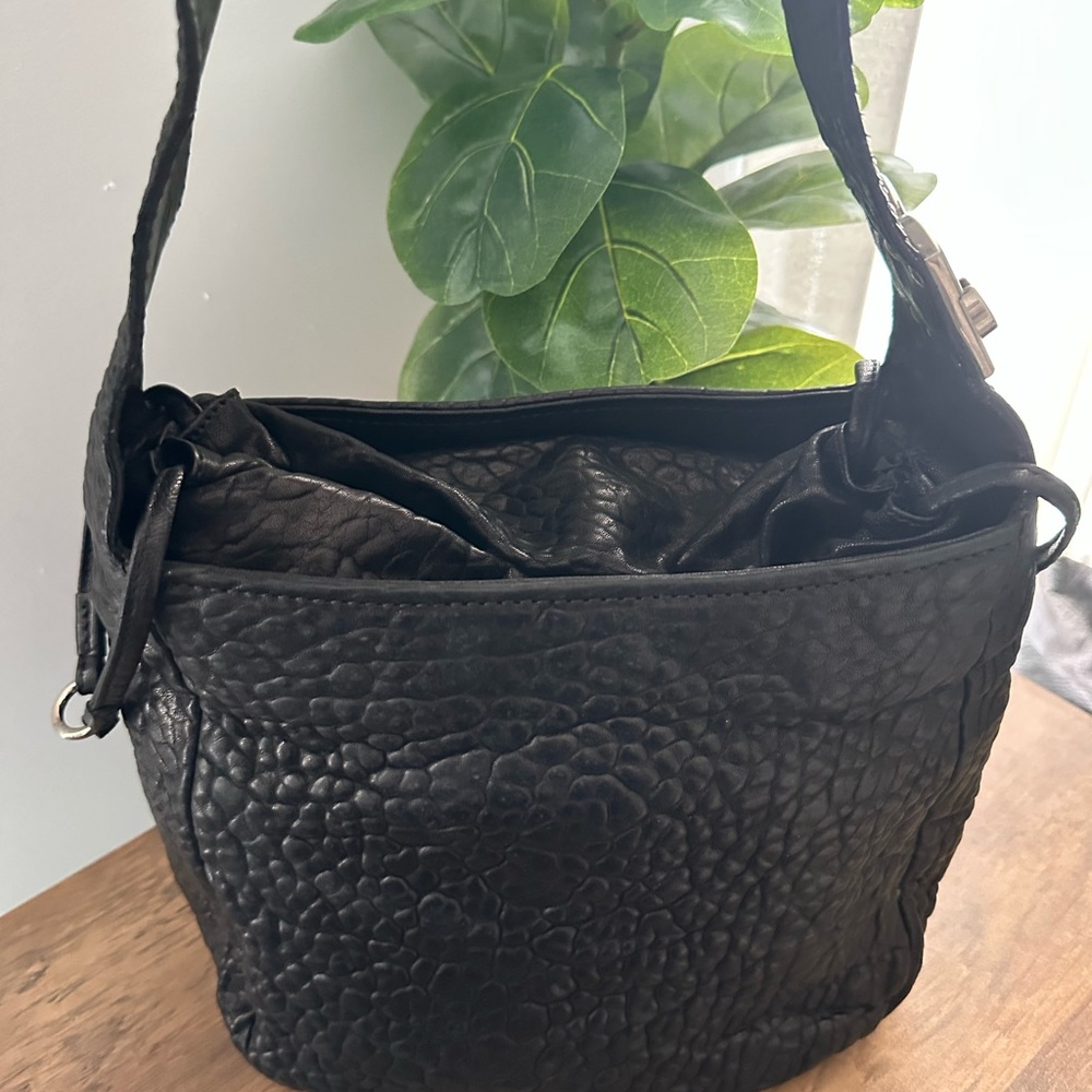 Jimmy Choo Black Textured Hobo Bag